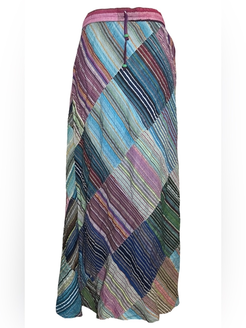 Vintage Multi-Color Patchwork hippie Maxi Skirt by blue sky